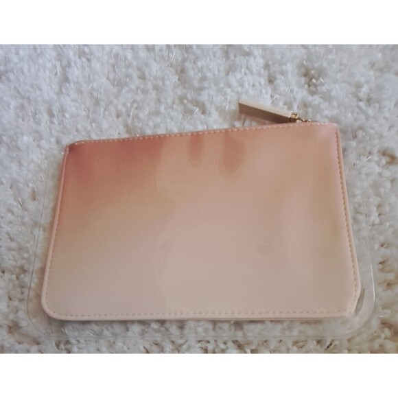 BURBERRY POUCH BAG OMBRE MAKEUP BAG TOILETRY COSMETIC CASE CLEAR PEACH‎ NWT - Picture 2 of 4
